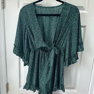 SHEIN Green Short Romper
